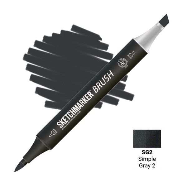 Маркер SKETCHMARKER Brush двухсторонний на спирт.основе SG2 Простой серый 2 MPSMB-SG2