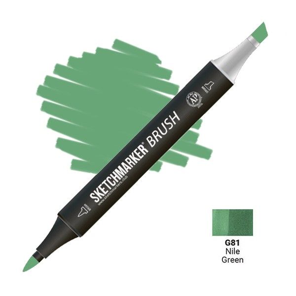 Маркер SKETCHMARKER Brush двухсторонний на спирт.основе G81 Зеленый Нил MPSMB-G81