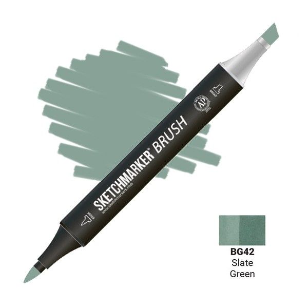 Маркер SKETCHMARKER Brush двухсторонний на спирт.основе BG42 Зеленый сланец MPSMB-BG42