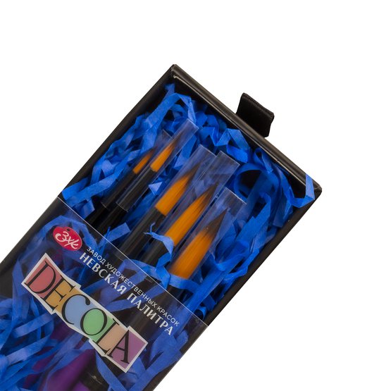 Набор кистей из двухцветной синтетики DECOLA №5, 5 шт (круглая, короткая ручка № 1, 4, 8, 10, 12) NP-11245409