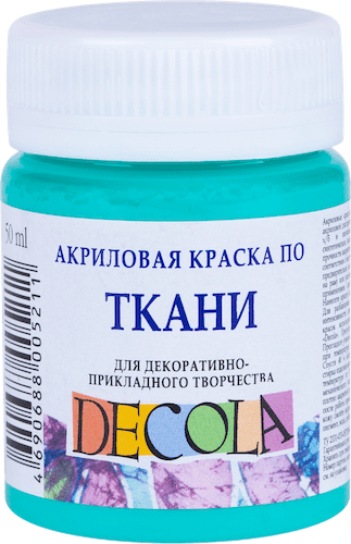 Краска акриловая по ткани DECOLA банка 50 мл, 735 Мятная NP-4128735