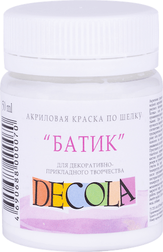 Краска акриловая по шелку "батик" DECOLA 50 мл, 104 Белая NP-4428104