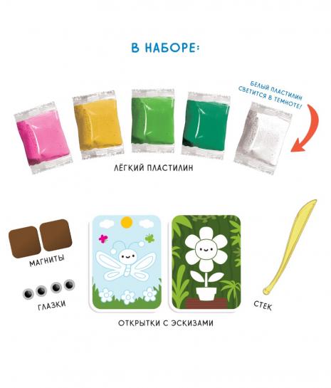Легкий пластилин ТМ "Лепи легко" набор Слепи открытку. Бабочка с магнитом AS-C069Y
