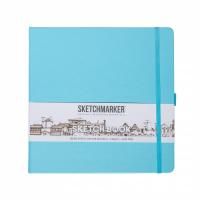 Блокнот для зарисовок SKETCHMARKER 140 г/м2 20 x 20 см 80 л, твердая обложка, Небесно-голубой MP23142975SM