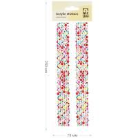 Наклейки акриловые MESHU "Colorful line" 25 x 7.8 см, стразы, 500 накл, инд. уп., европодвес RE-MS_36662