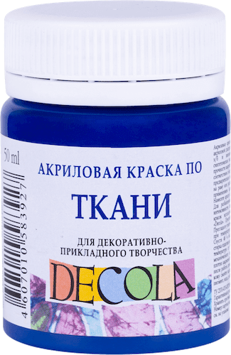 Краска акриловая по ткани DECOLA банка 50 мл, 517 Синяя темная NP-4128517