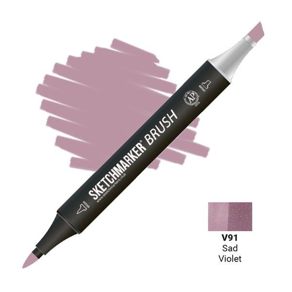 Маркер SKETCHMARKER Brush двухсторонний на спирт.основе V91 Тусклый фиолетовый MPSMB-V91