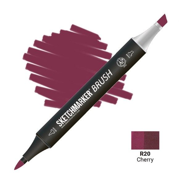 Маркер SKETCHMARKER Brush двухсторонний на спирт.основе R20 Вишня MPSMB-R20