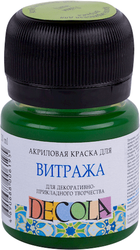 Краска акриловая для витража DECOLA банка 20 мл, 734 Лайм NP-4226734
