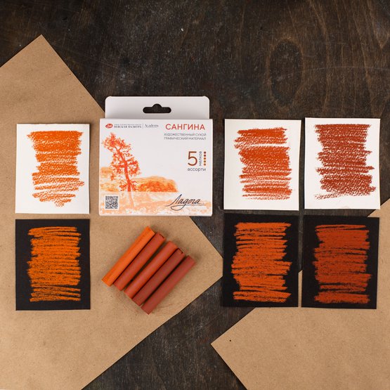 Набор сухих художественных графических материалов ЛАДОГА сангина ассорти цветов 5 мелков NP-2721422311
