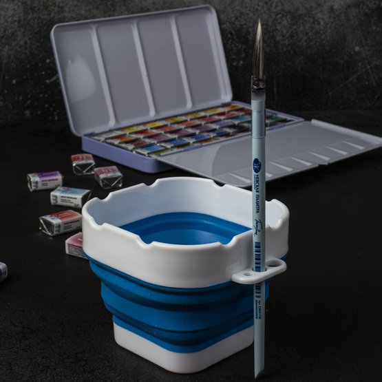 Стакан для воды БЕЛЫЕ НОЧИ складной, диаметр 9.8 см, высота 8 см, синий NP-2491421817