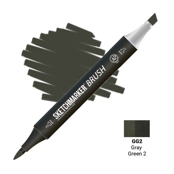 Маркер SKETCHMARKER Brush двухсторонний на спирт.основе GG2 Серо зеленый 2 MPSMB-GG2