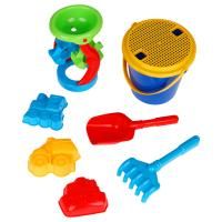 Набор для песка ТРИ СОВЫ "Транспорт" 8 предметов (ведро, мельница, сито, грабли, совок, 3 формочки) RE-ПИО_011