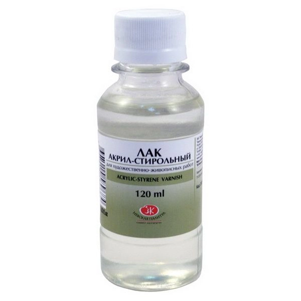 Лак акрил-стирольный для художественно-живописных работ НЕВСКАЯ ПАЛИТРА флакон 120 мл NP-2533935