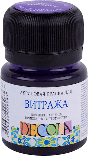 Краска акриловая для витража DECOLA банка 20 мл, 607 Фиолетовая NP-4226607