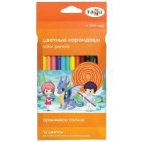Карандаши цветные ГАММА "Оранжевое солнце" 12 цв (классич, пастельные) заточен, картон RE-80220228