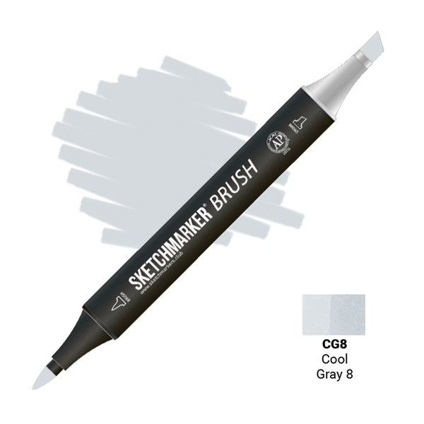 Маркер SKETCHMARKER Brush двухсторонний на спирт.основе CG8 Прохладный серый 8 MPSMB-CG8