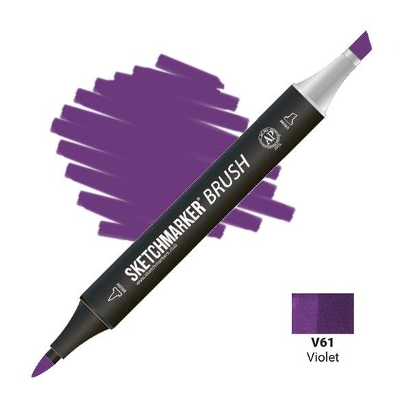 Маркер SKETCHMARKER Brush двухсторонний на спирт.основе V61 Фиолетовый MPSMB-V61