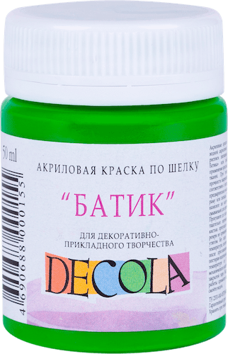 Краска акриловая по шелку "батик" DECOLA 50 мл, 717 Зеленая светлая NP-4428717