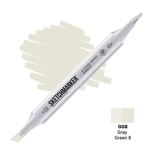 Маркер SKETCHMARKER двухсторонний на спирт.основе GG8 Серо зеленый 8 MPSM-GG8