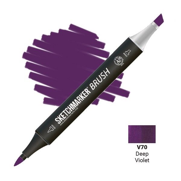 Маркер SKETCHMARKER Brush двухсторонний на спирт.основе V70 Глубокий фиолетовый MPSMB-V70