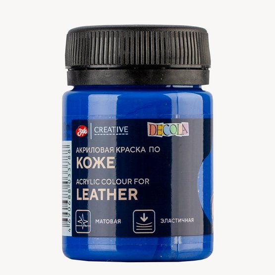 Краска акриловая по коже DECOLA банка 50 мл, 520 Синяя светлая NP-26128520
