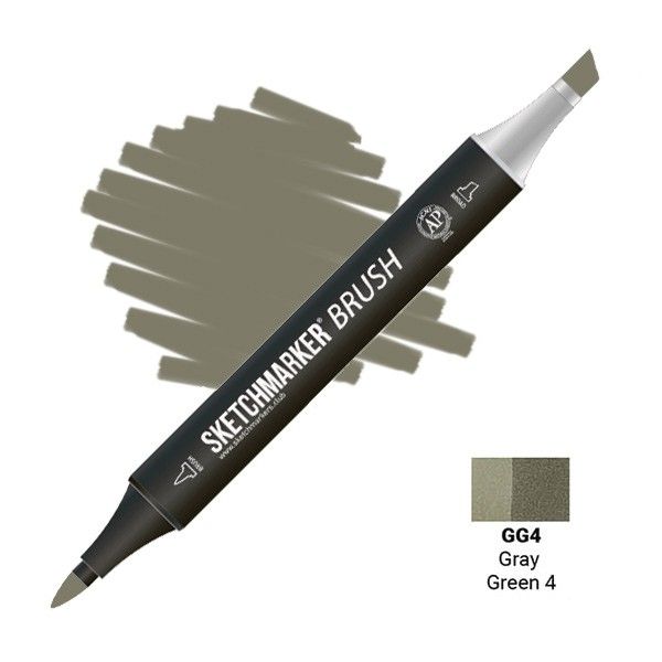 Маркер SKETCHMARKER Brush двухсторонний на спирт.основе GG4 Серо зеленый 4 MPSMB-GG4