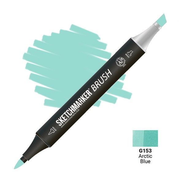 Маркер SKETCHMARKER Brush двухсторонний на спирт.основе G153 Арктический голубой MPSMB-G153