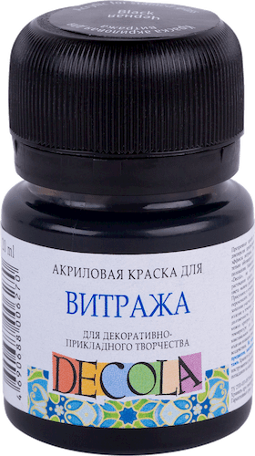 Краска акриловая для витража DECOLA банка 20 мл, 810 Черная NP-4226810