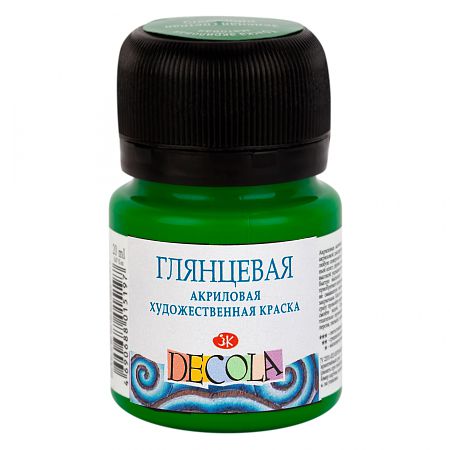 Краска акриловая DECOLA глянцевая, банка 20 мл, 717 Зеленая светлая NP-2926717