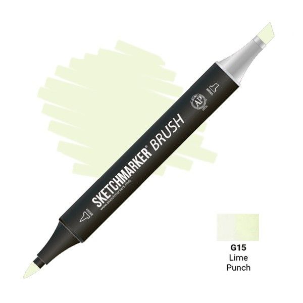 Маркер SKETCHMARKER Brush двухсторонний на спирт.основе G15 Лаймовый пунш MPSMB-G15