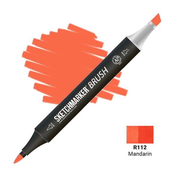 Маркер SKETCHMARKER Brush двухсторонний на спирт.основе R112 Мандариновый MPSMB-R112