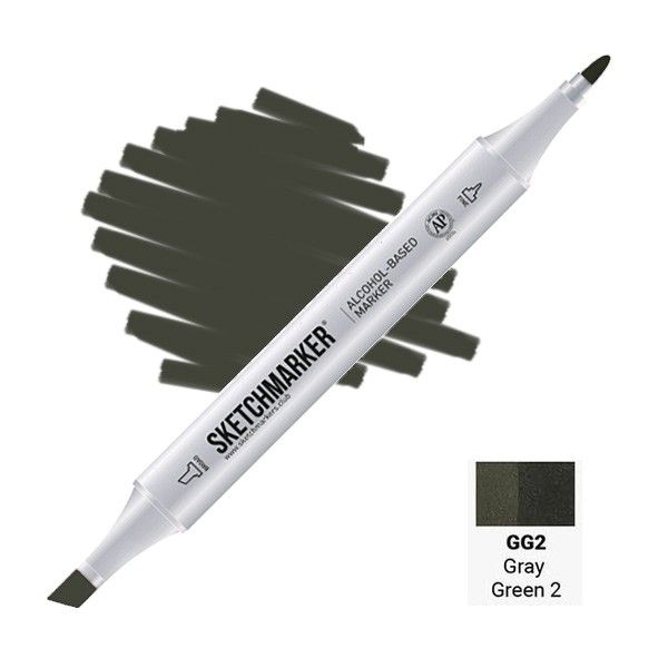 Маркер SKETCHMARKER двухсторонний на спирт.основе GG2 Серо зеленый 2 MPSM-GG2
