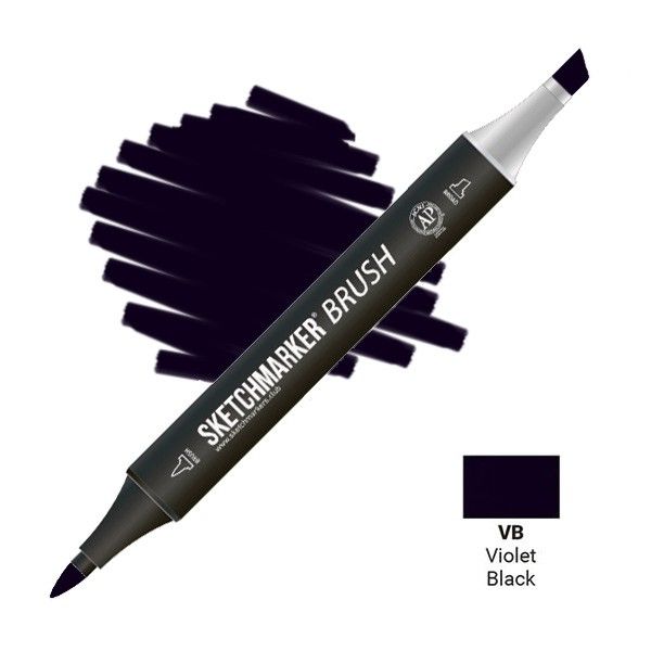 Маркер SKETCHMARKER Brush двухсторонний на спирт.основе VB Фиолетово черный MPSMB-VB