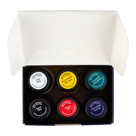 Набор акриловых красок по стеклу/керамике DECOLA 6 шт х 20 мл, картон NP-4041026