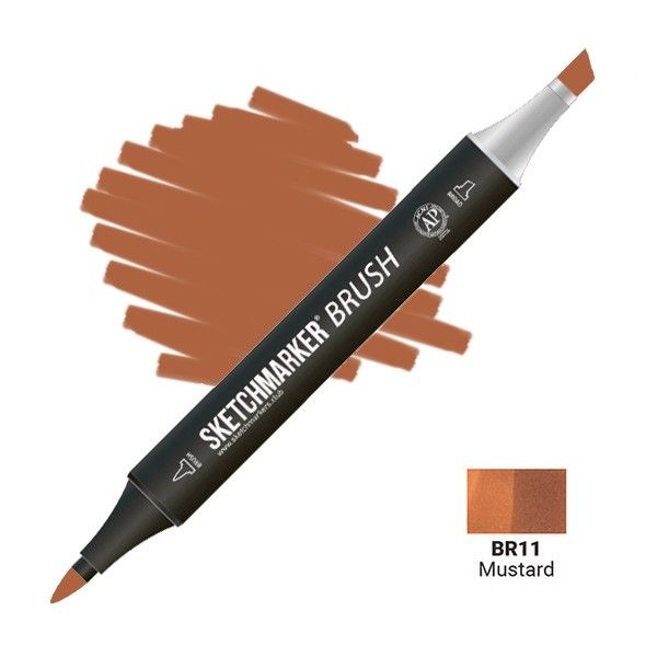 Маркер SKETCHMARKER Brush двухсторонний на спирт.основе BR11 Горчица MPSMB-BR11