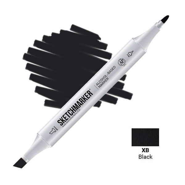 Маркер SKETCHMARKER двухсторонний на спирт.основе XB Черный MPSM-XB