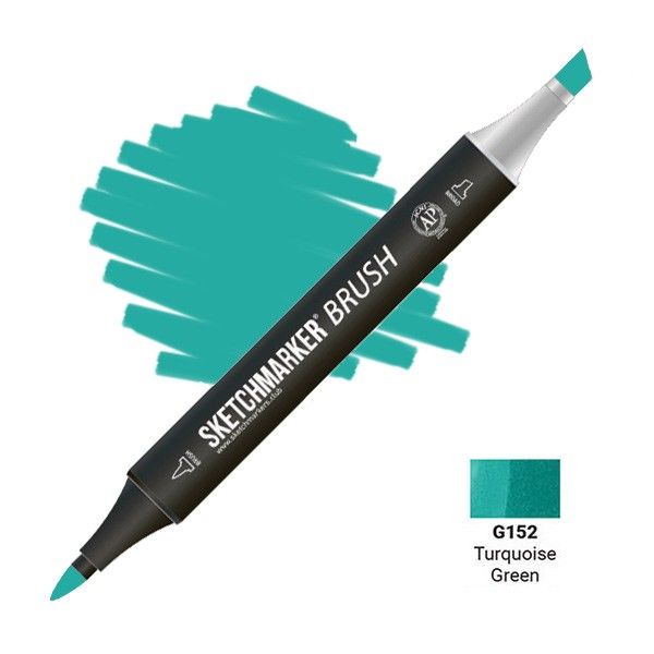 Маркер SKETCHMARKER Brush двухсторонний на спирт.основе G152 Бирюзово-зеленый MPSMB-G152