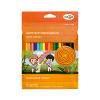 Карандаши цветные ГАММА "Оранжевое солнце" 18 цв (6 классич, 6 неон, 6 пастельн) заточенные, картон, европодвес RE-260220211