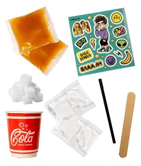 Набор для создания слайма Slime "Лаборатория Пранк" Влад А4, Газировка кола AS-SS500-40192