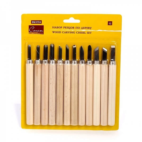 Набор резцов по дереву СОНЕТ 12 шт, в блистере NP-DK11514