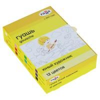 Гуашь ГАММА "Юный художник" 12 цв 175 мл картон. упаковка RE-221008