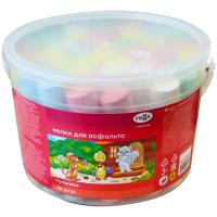 Мелки для асфальта ГАММА "Мультики" цветные 36 шт 9 цв круглые в пластиковом ведре RE-81220203