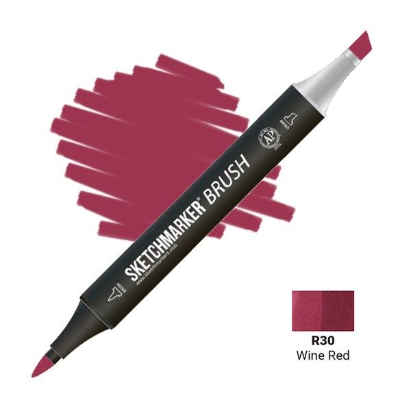 Маркер SKETCHMARKER Brush двухсторонний на спирт.основе R30 Красное вино MPSMB-R30