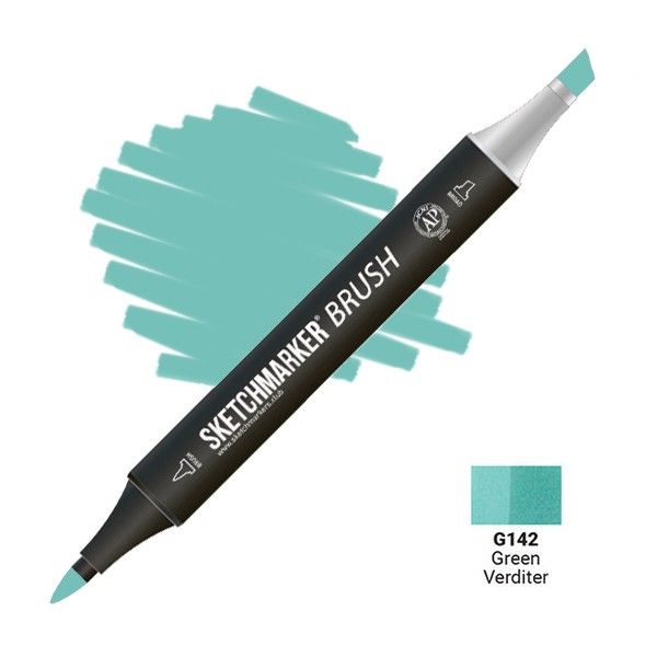 Маркер SKETCHMARKER Brush двухсторонний на спирт.основе G142 Зеленый Вердитер MPSMB-G142