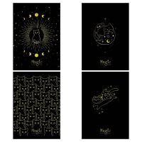 Тетрадь 80л. A5 клетка MESHU "Black cat" на гребне, двойная обложка, мат.ламин, фольгир. RE-MS_53951