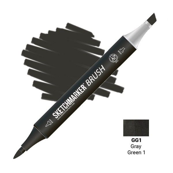 Маркер SKETCHMARKER Brush двухсторонний на спирт.основе GG1 Серо зеленый 1 MPSMB-GG1