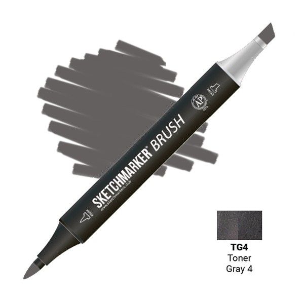 Маркер SKETCHMARKER Brush двухсторонний на спирт.основе TG4 Тонированный серый 4 MPSMB-TG4