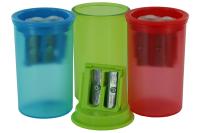 Точилка KUM 1870 KM2 Pop, 2 отверстия,магниевый сплав, цилиндрическая, контейнер, в ассортименте KUM-3032121