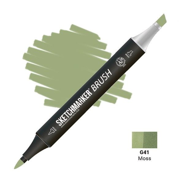 Маркер SKETCHMARKER Brush двухсторонний на спирт.основе G41 Мох MPSMB-G41